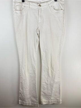 Cache Jeans 8 Womens White Denim Bootcut Mid Rise Stretch Pockets Casual Modern